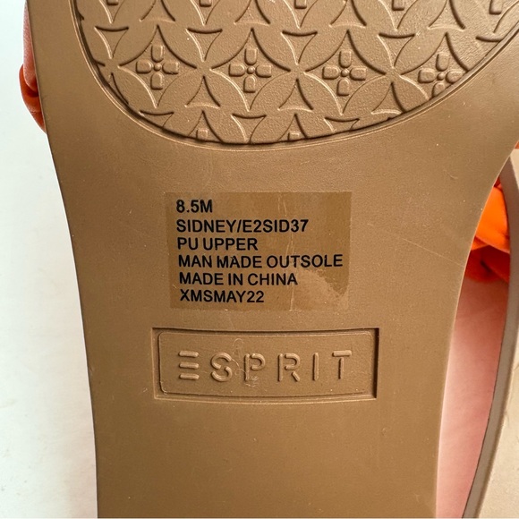 Esprit Sidney Orange Woven Slides Sandals Flats E2SID37 Womens size 8.5 New - Picture 5 of 6